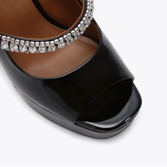 Kurt Geiger Glossy Black Platforms with Glittering Silver Details - Picture 4 of 4